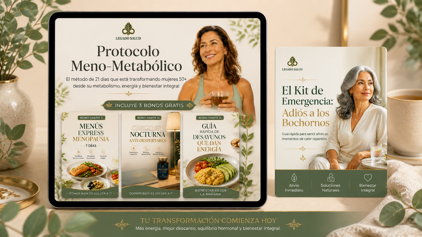 Protocolo Meno-Metabólico Recupera tu Peso, tu Sueño y tu Energía en 21 Días + 3 BONOS Exclusivos GRATIS + Kit de Emergencia *Adiós a Los Bochornos*