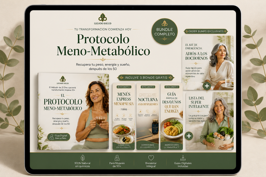 Protocolo Meno-Metabólico Recupera tu Peso, tu Sueño y tu Energía en 21 Días + 3 BONOS Exclusivos GRATIS  + Kit de Emergencia *Adiós a Los Bochornos* + Lista del Super Inteligente